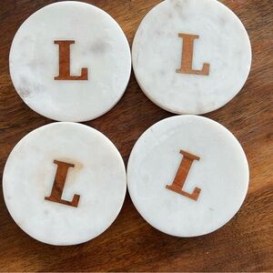 Set of L marble coasters